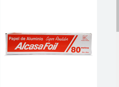 PAPEL ALUMINIO ALCASA FOIL 80MTSX30CM EXT REND