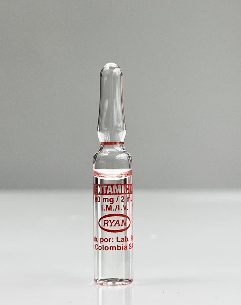GENTAMICINA 80MG / 2ML X 1AMP I.V I.M RYAN