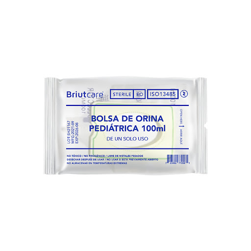 BOLSA RECOLECTORA ORINA PED 100ML X 1UND BRIUTCARE