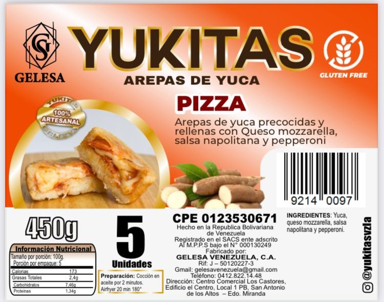 AREPA DE YUCA 450GR PIZZA 5UND