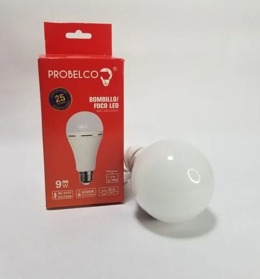 BOMBILLO LED PROBELCO RECARGABLE 9W 6500K E-27
