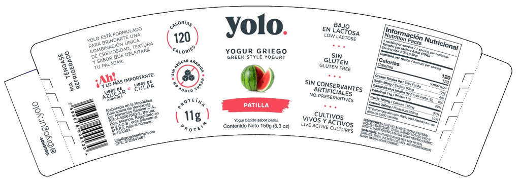 YOGURT GRIEGO YOLO 150GR PATILLA