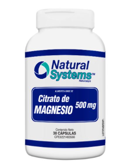 CITRATO DE MAGNESIO 500MG X 30CAPS NATURAL SYSTEMS