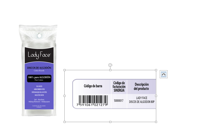 ALGODON LADY FACE 80UND DISCOS