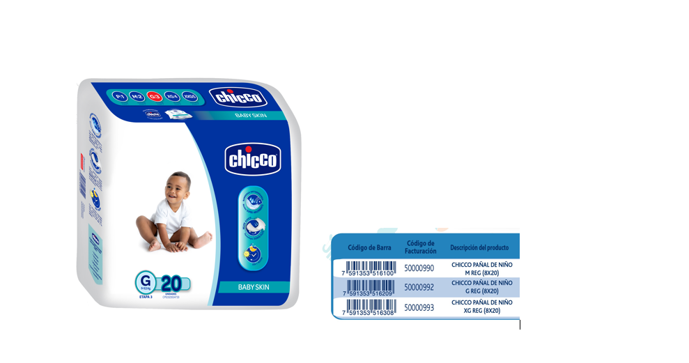 PAÑALES CHICCO 20UND G