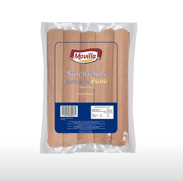 SALCHICHAS MOVILLA 250GR DE PAVO SUPER