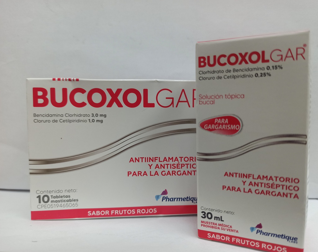 BUCOXOLGAR FRUTOS ROJOS X10TAB + 30ML SOL BUC LA SANTE