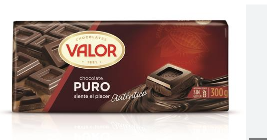 CHOCOLATE VALOR 300GR PURO CACAO NATURAL