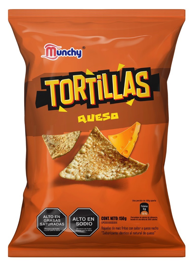 TORTILLAS MUNCHY 150GR QUESO