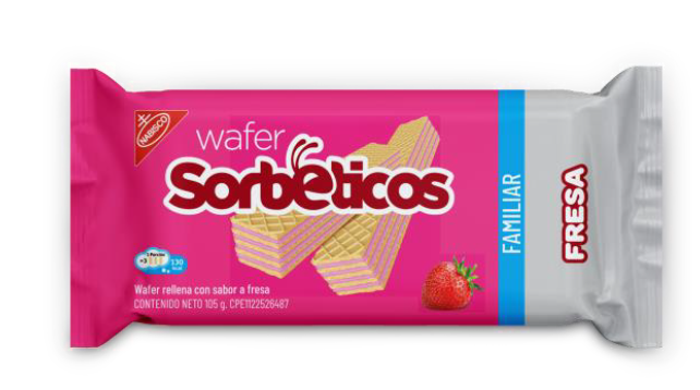WAFER SORBETICOS 105GR FRESA FAMILIAR