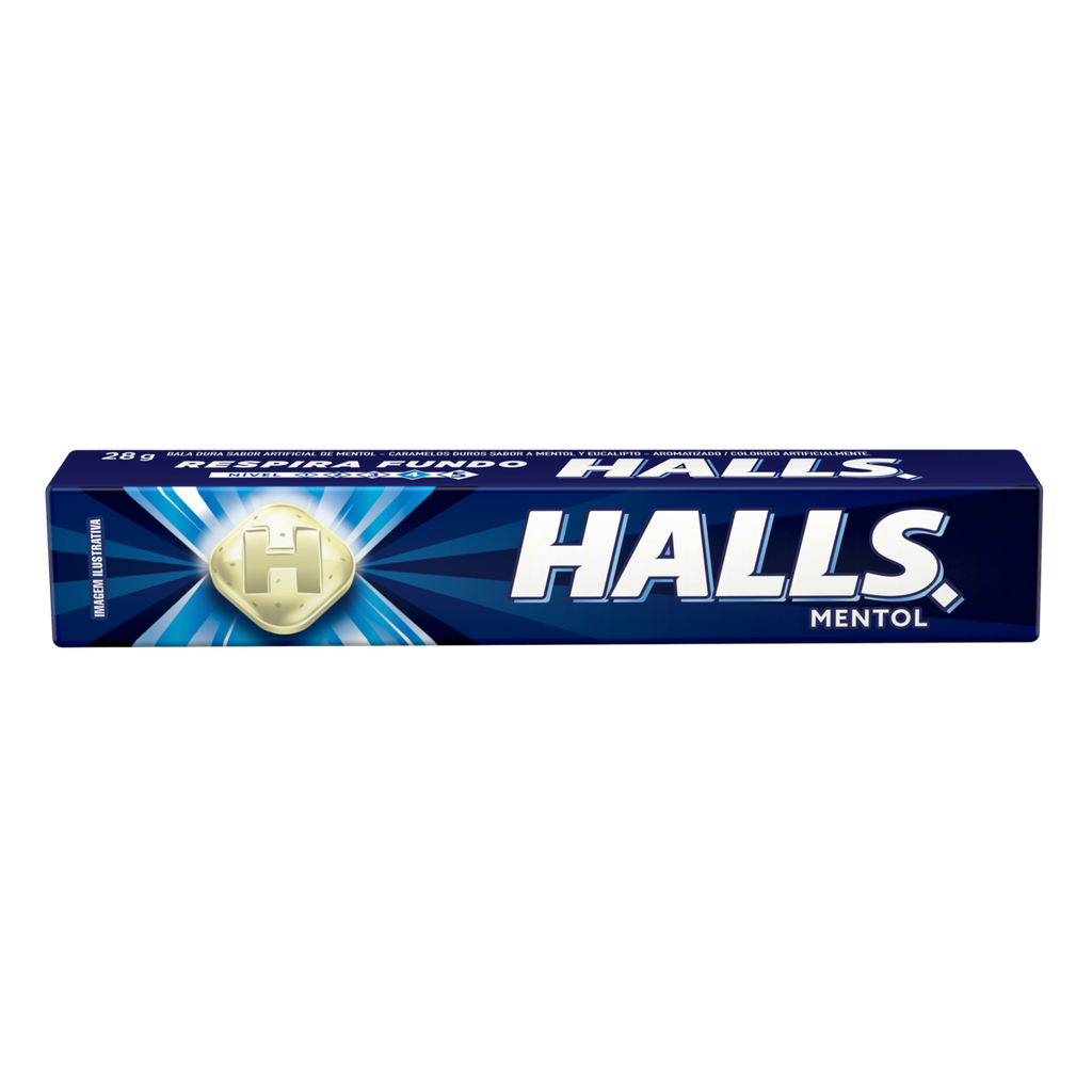 CARAMELOS HALLS MENTOL AZUL 28GR***