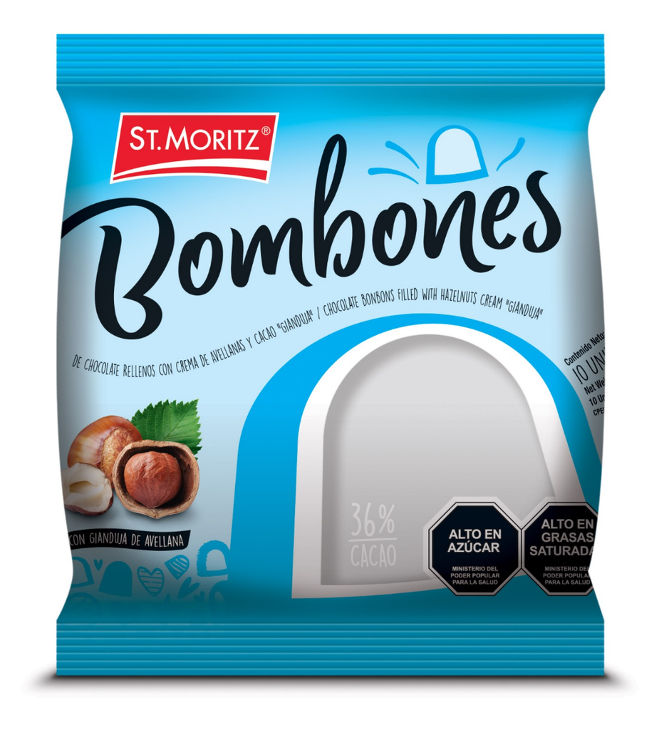 BOMBONES ST MORITZ 120GR FOIL G/AVELLANA DOMO