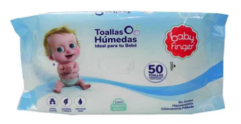 TOALLAS HUMEDAS BABY FINGER 50UND AZUL