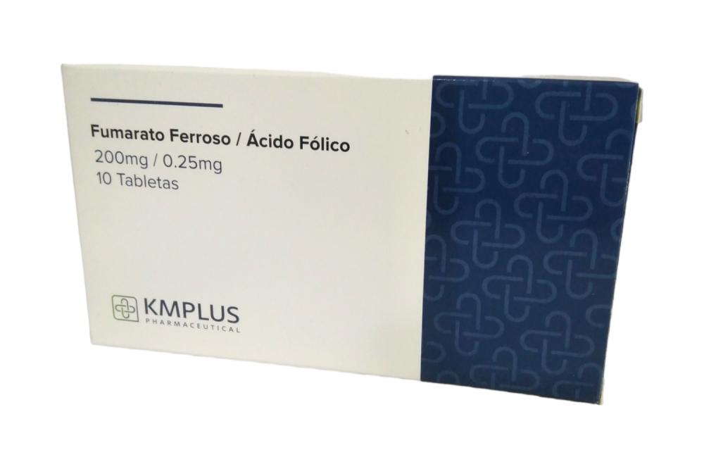 FUM FERROSO AC FOLICO 200MG 0,25MG X 10TABL KMPLUS