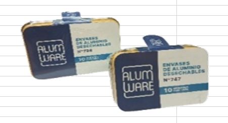 ENVASES DE ALUM 420C 10UND C/TAPA ALUMWARE