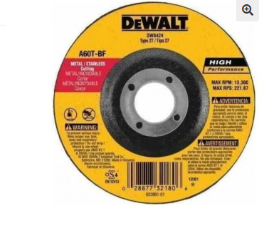 DISCO ABRACOL CORTE METAL 42 A-46 4.1/2 x 3/64&quot; x 7/8&quot; DOBLE PROPOSITO