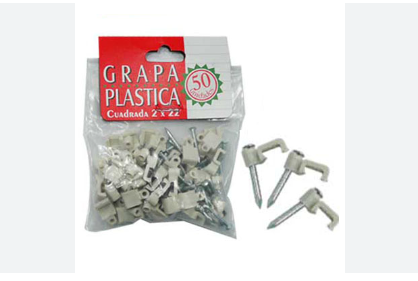 GRAPA DE CABLE PLANA 2X16 50PZAS