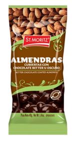 CHOCOLATE ST MORITZ 40G GRAGEADO ALMENDRAS BITTER