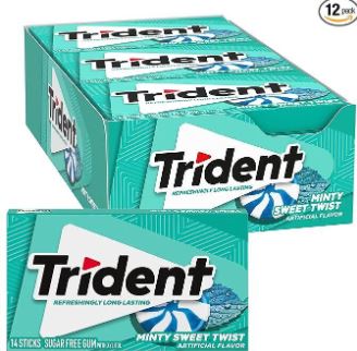 CHICLE TRIDENT X12 MINTY SWEET TWIST