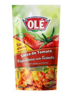 SALSA OLE 340GR DE TOMATE NAPOLITANA CON TOCINETA