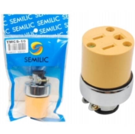 TOMA CORRIENTE AMARILLO 110-125V C/TIEERA