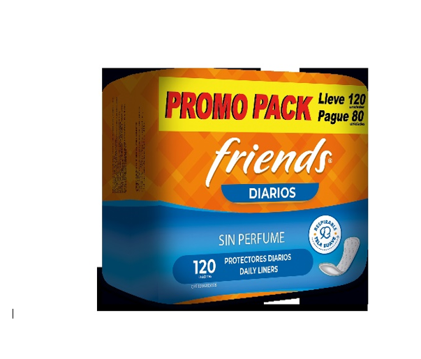 PROTEC DIARIO FRIENDS 120UND REGULAR SP  PROMOPACK