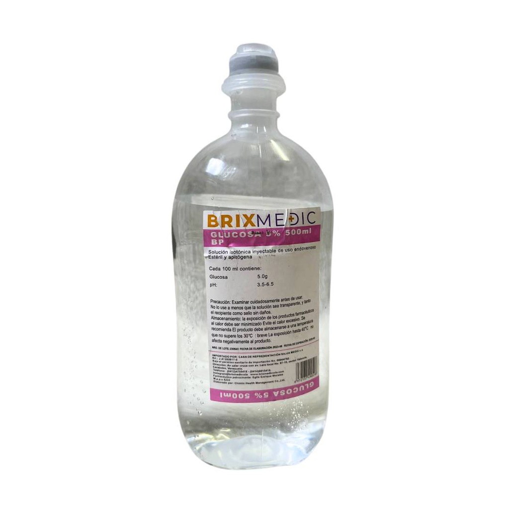SOLUCION GLUCOSA 5% X 500ML INY E.V BRIXMEDIC