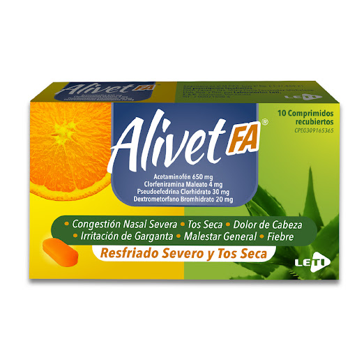 ALIVET FA 650MG X 10COMP LETI