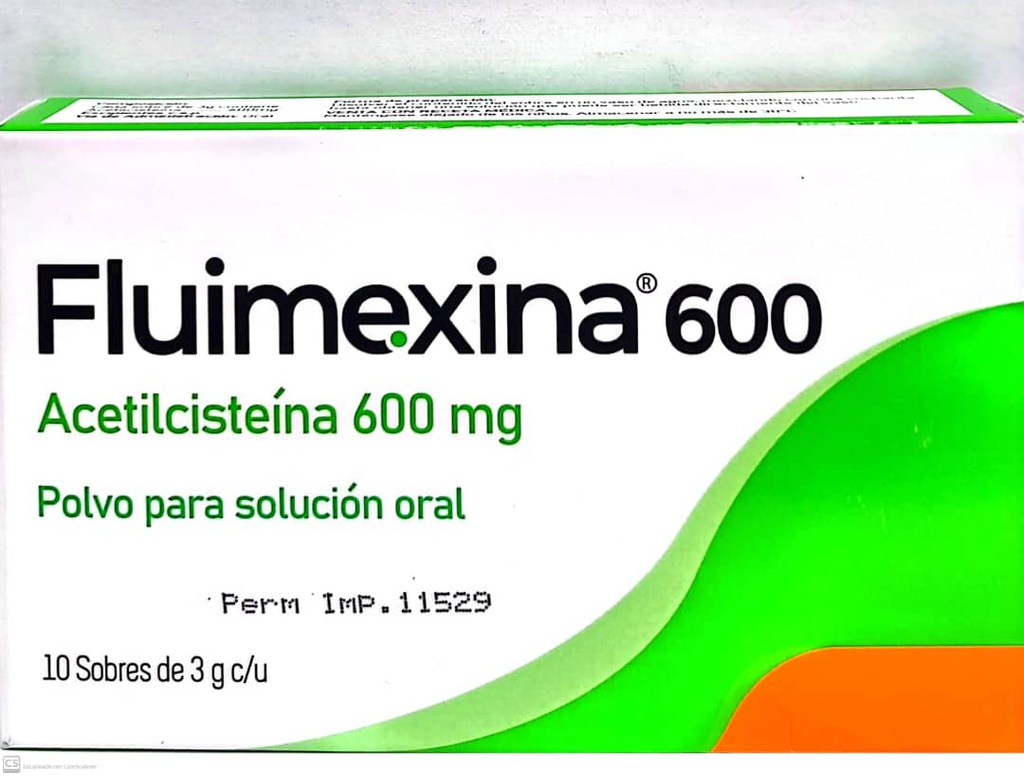 FLUIMEXINA ACETILCISTEINA 600MG X 10SOBRES 3GR PORTUGAL