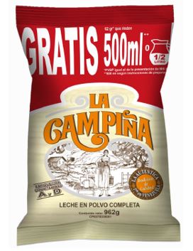 LECHE LA CAMPIÑA 900GR +62GR GRATIS
