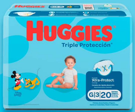 PAÑALES HUGGIES G 20UND TRIPLE PROTEC