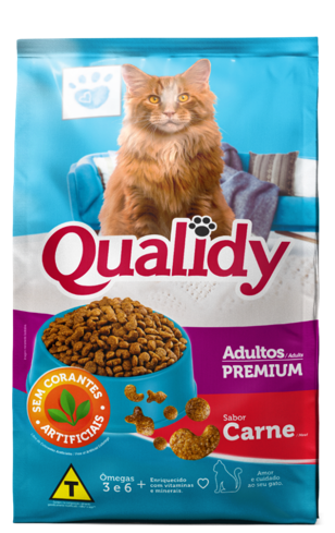 ALIMENTO P/GATO QUALIDY 500GR CARNE ADULTO