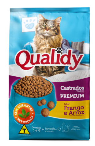ALIMENTO P/GATO QUALIDY 1KG POLLO/ARROZ CASTRADOS