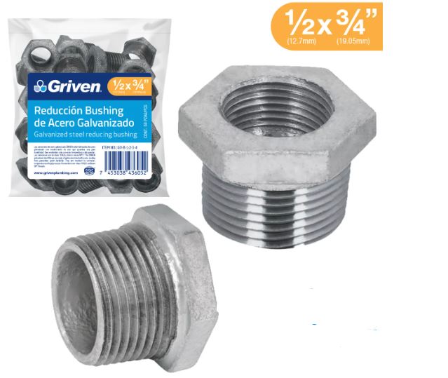 BUSHING GALV. GRIVEN1/2&quot; A 3/4&quot;