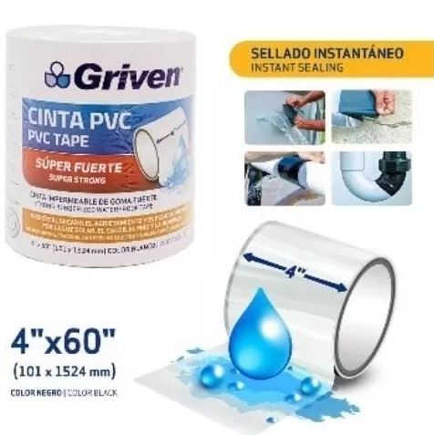 CINTA ADH. FLEX GRIVEN BLANCA 4&quot;x1.5 MTS 5-317