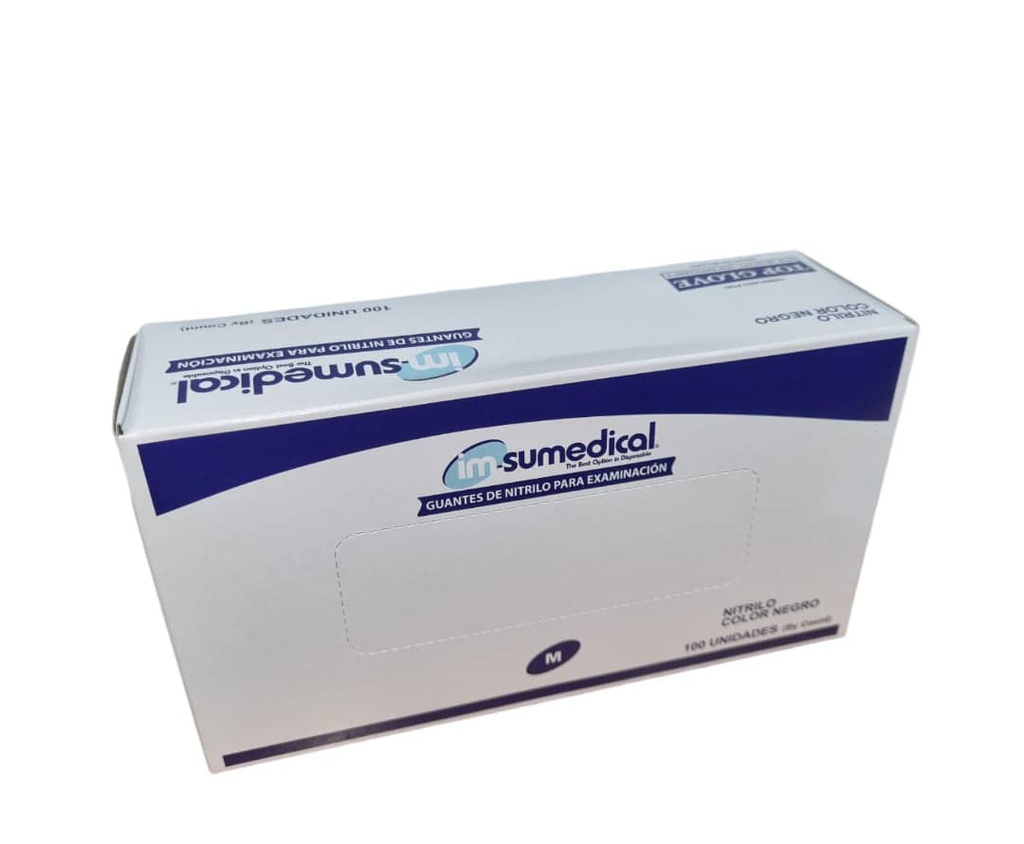 GUANTES DE NITRILO 100UND NEGRO M IMSUMEDICAL