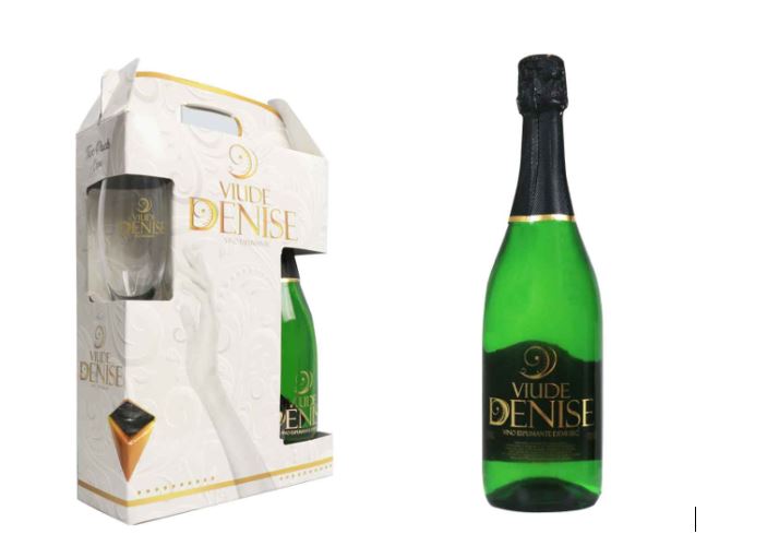 ESTUCHE VINO ESPUMANTE VIUDE DENISS 0.75LT + COPA
