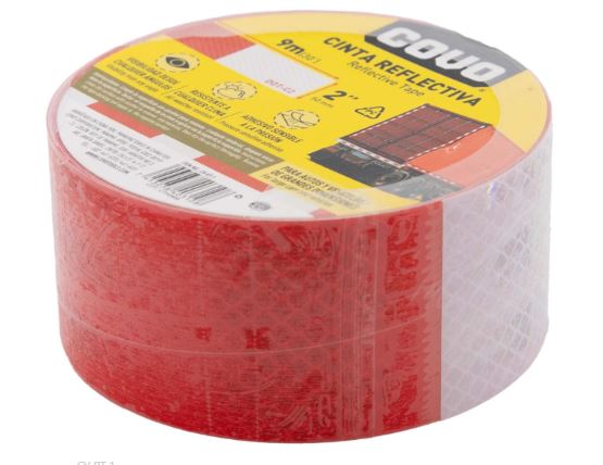 CINTA REFLECTIVA 50MMX9 MT 9-194 ROJO/BLANCO