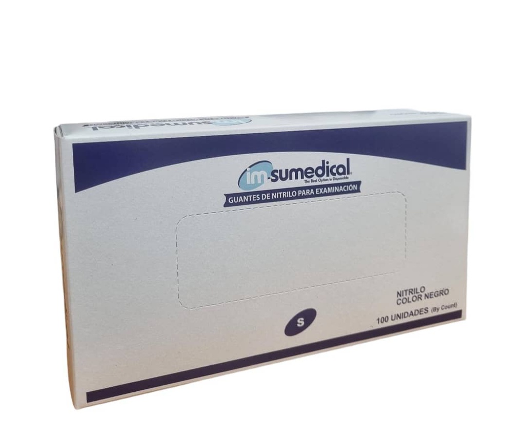 GUANTES DE NITRILO 100UND NEGRO S IMSUMEDICAL