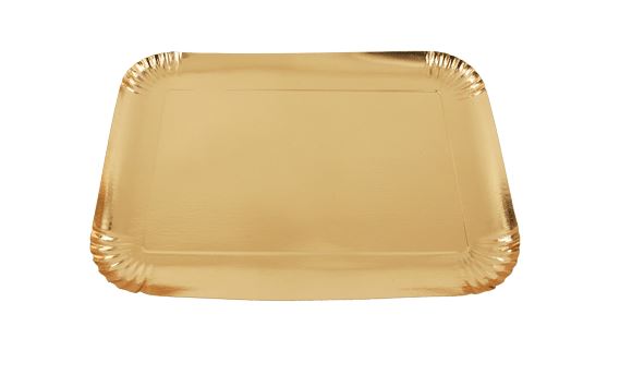 BANDEJA DORADA 25UND NRO15 20X14CM 