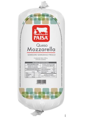 QUESO MOZZARELLA TUBBING 500GR