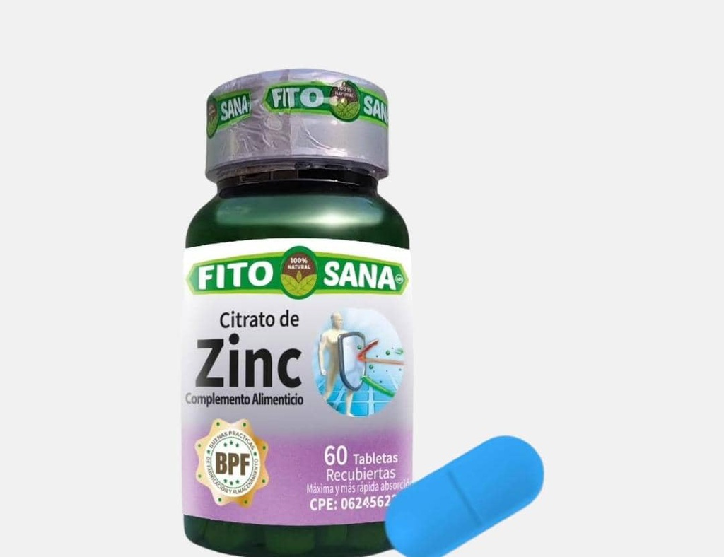 CITRATO DE ZINC 60TABL FITOSANA