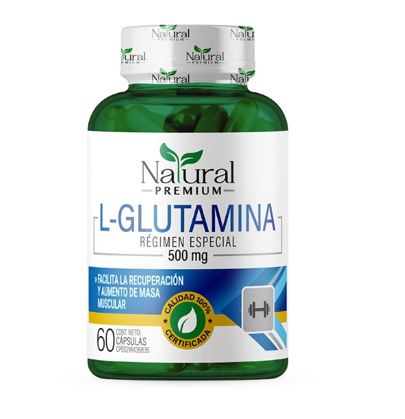 L GLUTAMINA 500MG X 60CAPS NATURAL PREMIUM