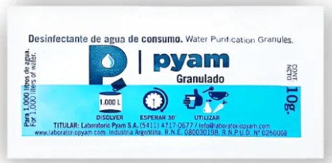 POTABILIZADORES DE AGUA PYAM 1000LT 10GR GRANULADO