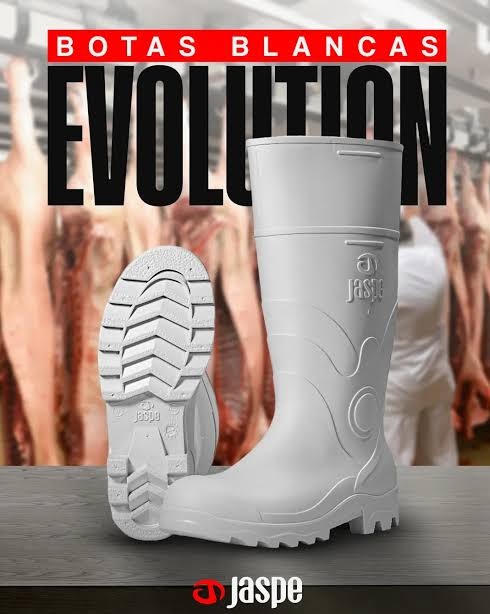 BOTA PVC JASPE LARGA TALLA 45 BLANCO