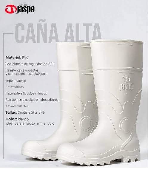 BOTA PVC JASPE LARGA TALLA 46 BLANCO