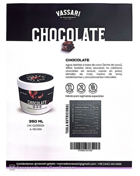 HELADO VASSARI 350ML CHOCOLATE SIN AZUCAR