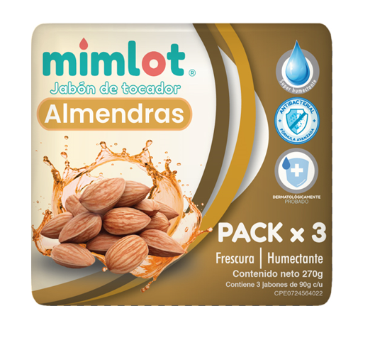 JABON MIMLOT 90GR X3UNI ALMENDRA