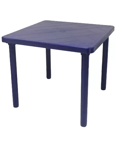 MESA MANAPLAS FESTIVAL CUADRADA AZUL 80CM