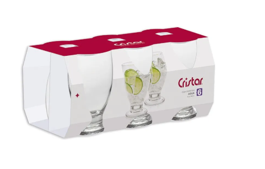 COPA P/ AGUA CRISTAR 355ML 6UND LEXINGTON